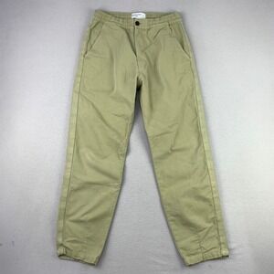 Universal Works Pants Mens 28 Khaki Elastic Drawstring Waist Travel Chino Cotton